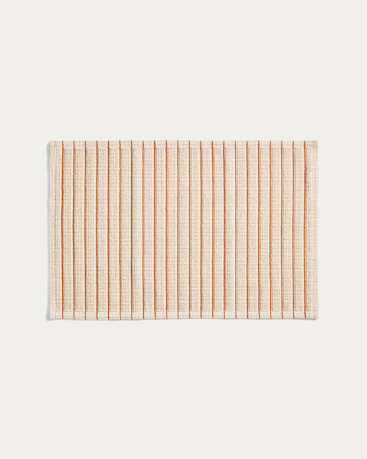 Merade cotton bathmat with orange stripes 50 x 80cm