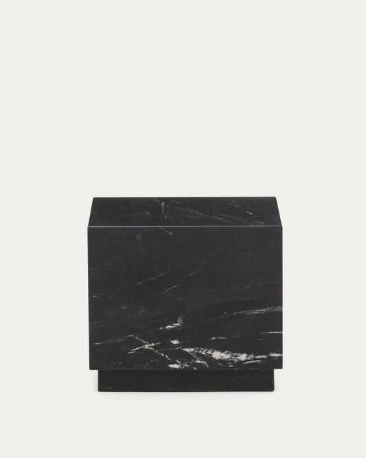 Sorein side table in black marble 40 x 40 cm