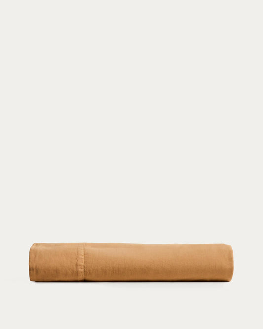 Sirale 100% cotton sateen top sheet with washed finish in copper for 90 cm bed