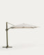 Noli beige cantilever parasol with green aluminium structure 300 x 300cm