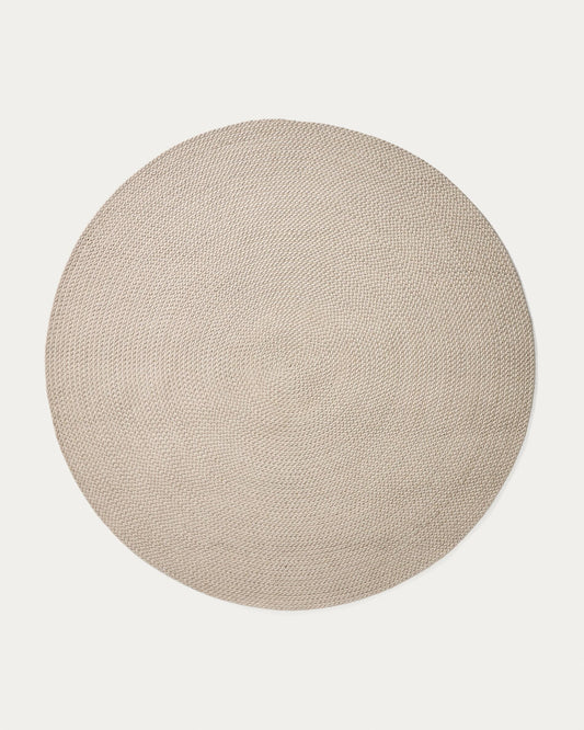 Despas ecru synthetic fibre rug Ø200cm