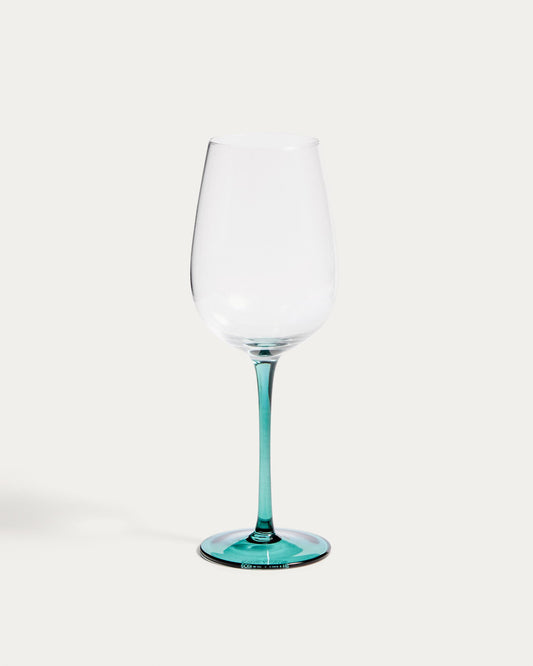 Irides clear wine glass with blue detail, 43 cl