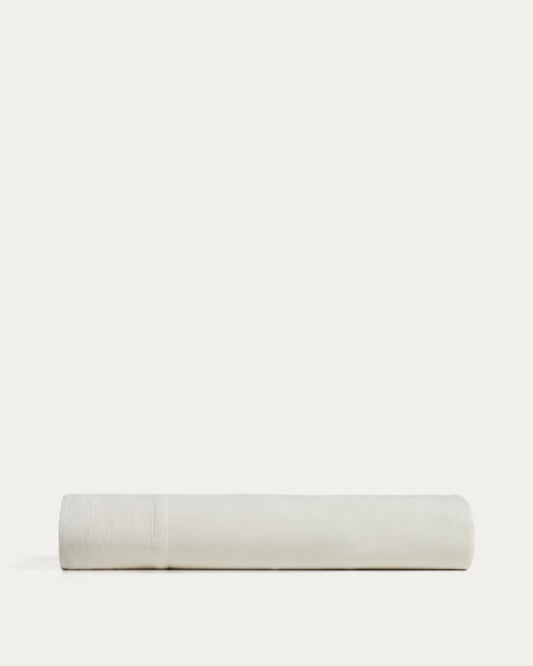 Sirale 100% cotton sateen top sheet with washed white finish for 90cm bed