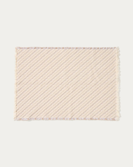 Janu bathmat in 100% cotton in diagonal structure ecru jacquard 50 x 70 cm