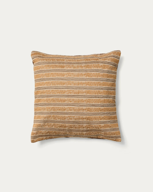 Tavina 100% cotton cushion cover with brown embroidery 50 x 50cm
