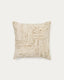 Anuba beige and green checked jacquard cushion cover 45 x 45cm