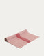Calena linen jacquard table runner with red central stripe 50 x 150 cm