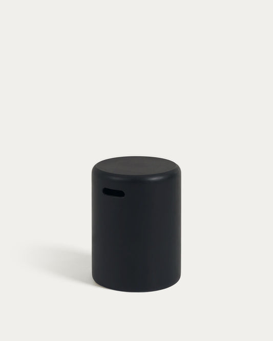 Taimi outdoor footrest made of concrete with black finish Ø 35 cm