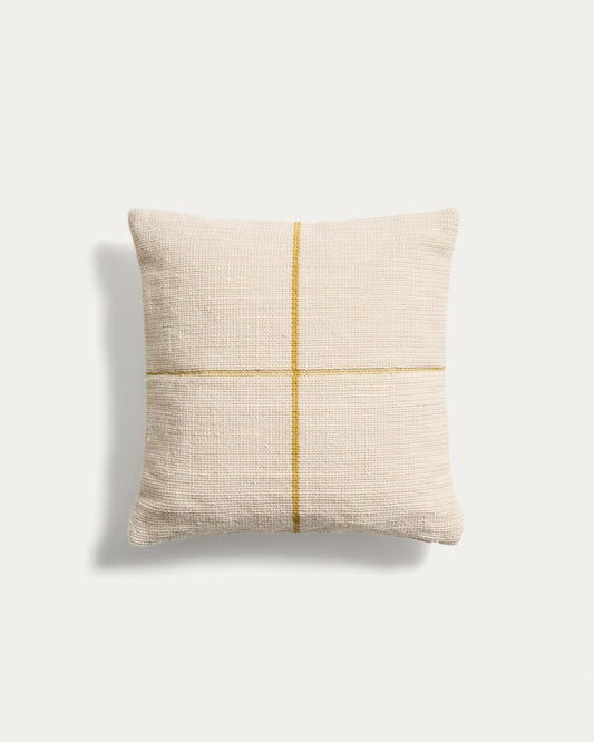 Atima yellow 100% PET jacquard cushion cover 45 x 45cm
