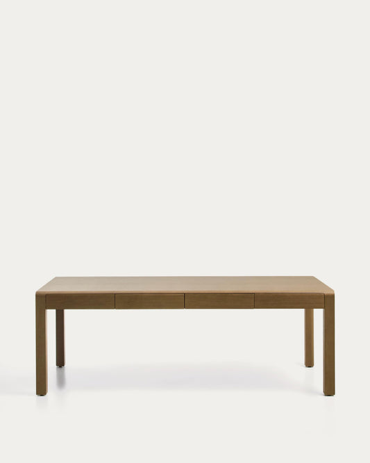 Arelida table in oak veneer and solid oak wood with light brown finish 220 x 100 cm FSC Mix Credit