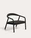 Derile armchair in solid oak wood with black finish and black paper rope FSC Mix Credit.