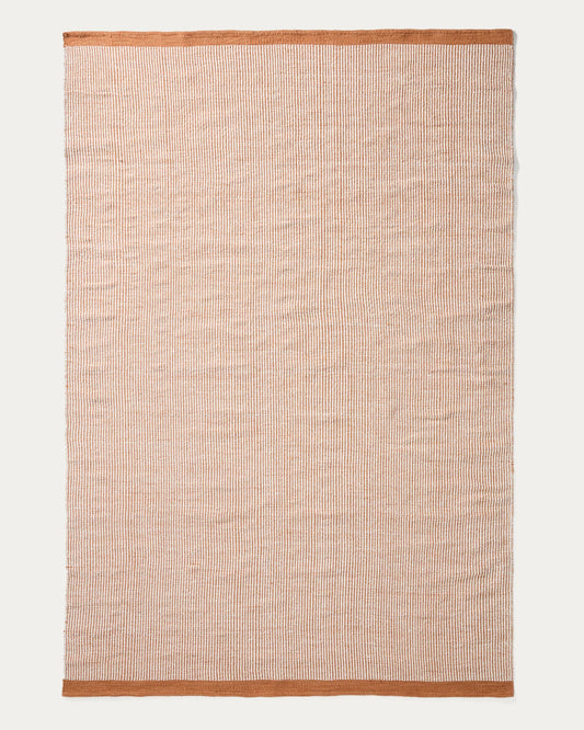 Tinei orange striped 100% PET rug 200 x 300cm