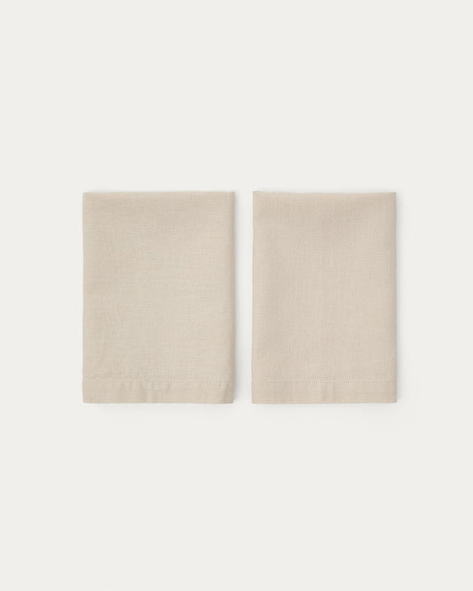 Aldine set of 2 cotton and linen napkins in stone grey