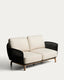 Alipa 2-seater sofa in solid acacia wood and dark grey rope cord 165 cm FSC 100%