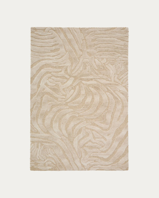 Tribet zebra jacquard wool blend rug 160 x 230 cm