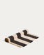 Daltan black striped cotton and jute table runner 50 x 150cm