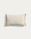 Lidore cushion cover in beige linen with contrasting yellow stripes 30 x 50cm