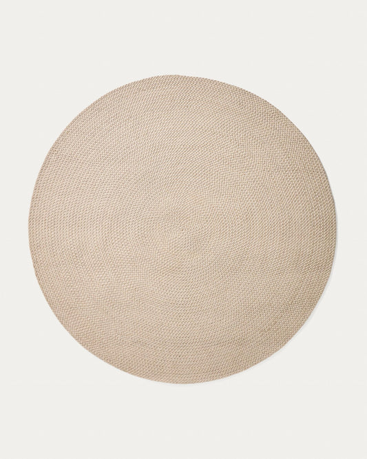 Despas ecru synthetic fibre rug Ø200cm