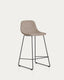 Zahara stool in brown chenille with steel legs with black finish 76cm FSC 100%