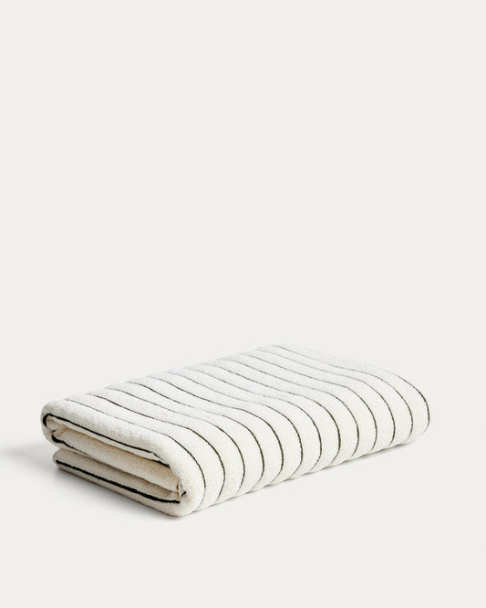 Dorane 100% cotton towel with green stripes 100 x 150cm