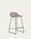 Zahara stool in brown chenille with steel legs with black finish 76cm FSC 100%