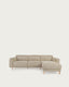 Singa 3 seater sofa with right-hand chaise longue, reclining headrest and extendable seat in beige 296 cm FSC Mix Credit