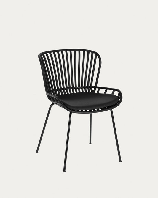 Surpik chair with steel legs in black finnish