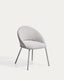 Bonali chair in grey chenille with grey metal legs FSC Mix Credit