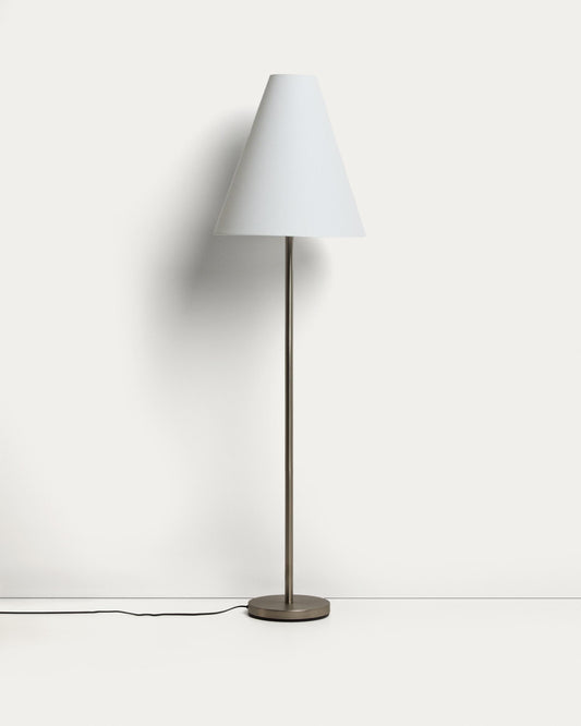 Navat metal floor lamp with brushed silver finish