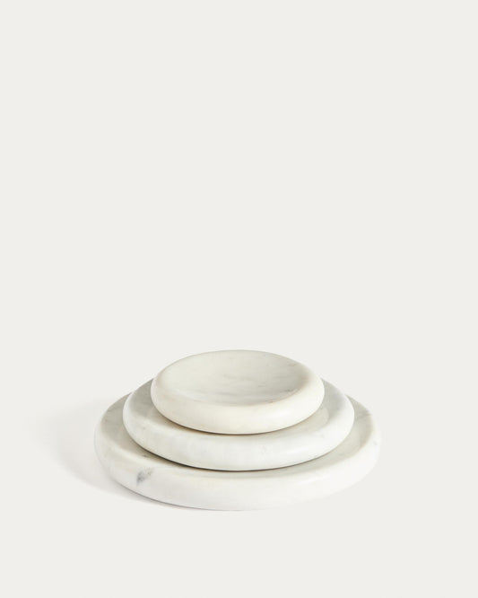 Obena tray in white marble Ø 15 cm