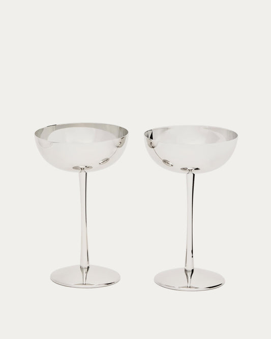 Nirela set of 2 stainless steel glasses