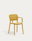 Morella stackable outdoor chair in mustard