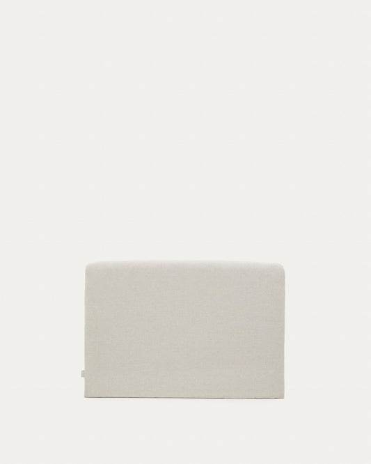 Pearl chenille Valma headboard with removable cover for beds up to 90 cm wide.