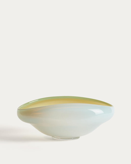 Nodila white glass centrepiece 30 x 21cm