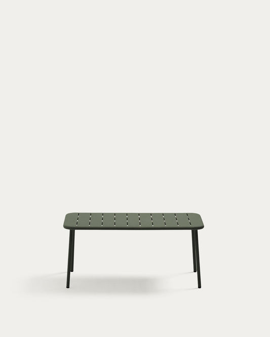 Zivia outdoor coffee table in green galvanised steel 90 x 50cm