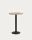 Esilda high round table in natural finish melamine with metal leg in a painted black finish, Ø60x96cm