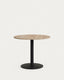 Esilda round table in natural finish melamine with metal leg in a painted black finish, Ø90x70cm