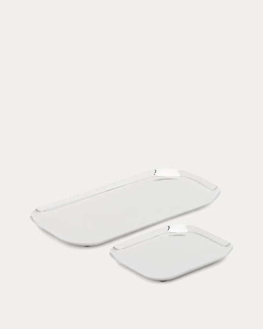 Nirela set of 2 stainless steel trays