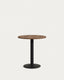 Esilda round table in walnut finish melamine with metal leg in a painted black finish, Ø70x70 cm