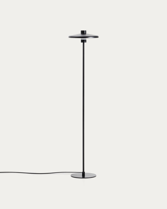 Nuvira floor lamp in black satin metal