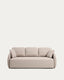 Laira 3-seater sofa bed in beige chenille 218cm FSC Mix Credit