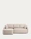 Laira 3-seater sofa bed with left chaise longue in beige chenille 246cm FSC Mix Credit