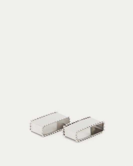 Nirela set of 2 stainless steel napkin rings