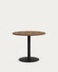 Esilda round table in walnut finish melamine with metal leg in a painted black finish, Ø90x70cm