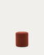 Kaeli footrest with removable cover in terracotta bouclé Ø 43 cm