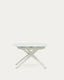 Yodalia extendable table in tempered glass with steel legs in a white finish 130(190)x100 cm