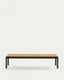 Sorells coffee table in green aluminum and teak wood 63 x 144,6 cm FSC 100%