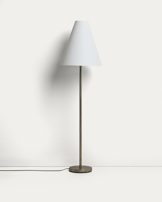 Navat metal floor lamp with brushed silver finish