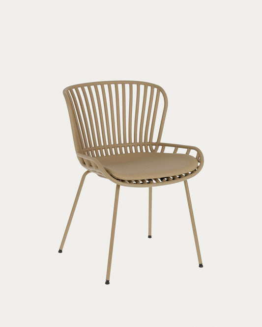 Surpik chair with steel legs in beige finnish