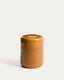 Mesquida outdoor side table in ceramic with glazed mustard finish Ø 35cm